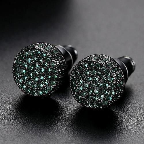 Men's Round Zircon Layered Earrings - AM APPAREL