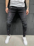 Men's Skinny Distressed Stretchy Fashion Jeans - AM APPAREL