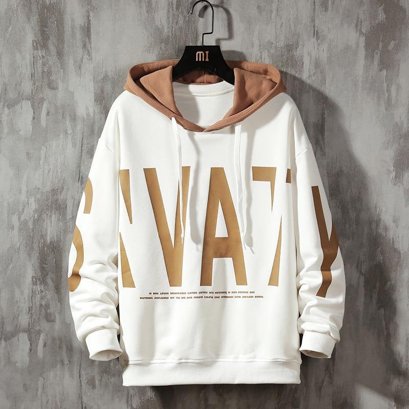 Men's Streetwear Big Letter Hooded Sweatshirt - AM APPAREL