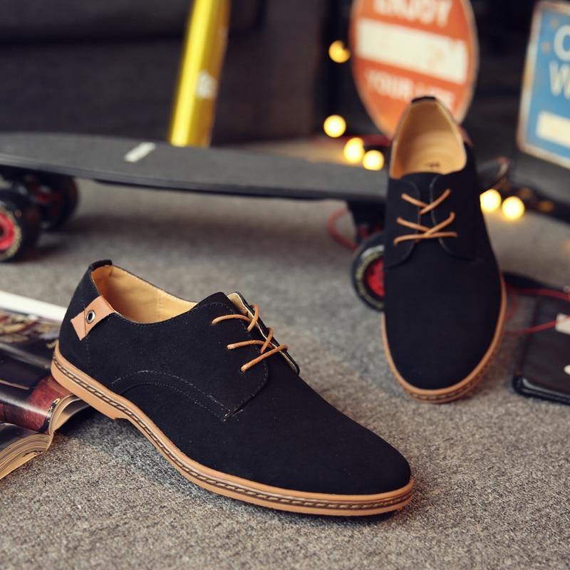 Men's Suede Oxford Casual Shoes - AM APPAREL