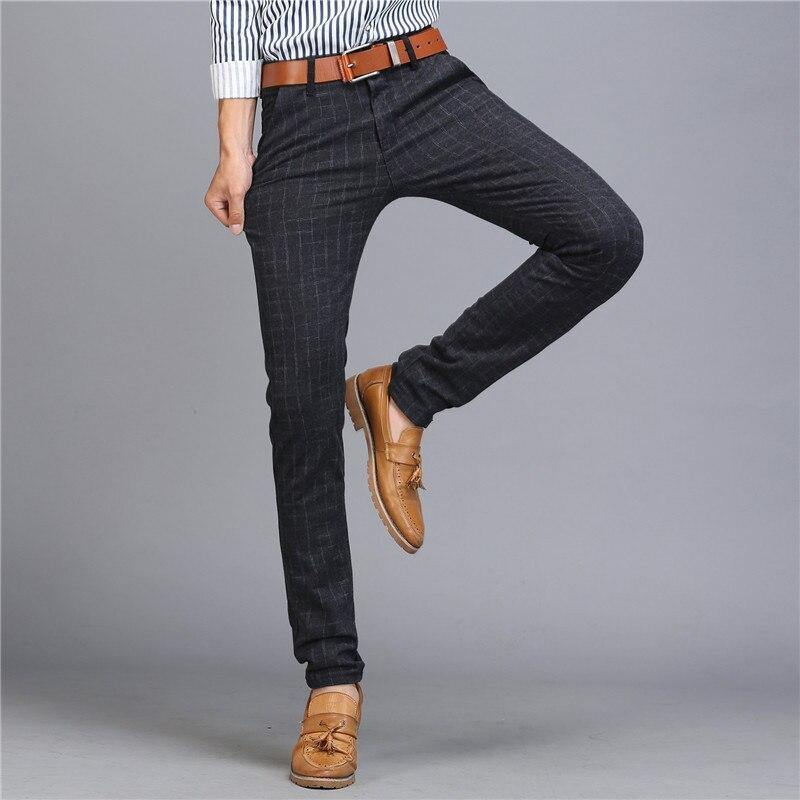 Men's Upscale Cotton Plaid Business Pants - AM APPAREL