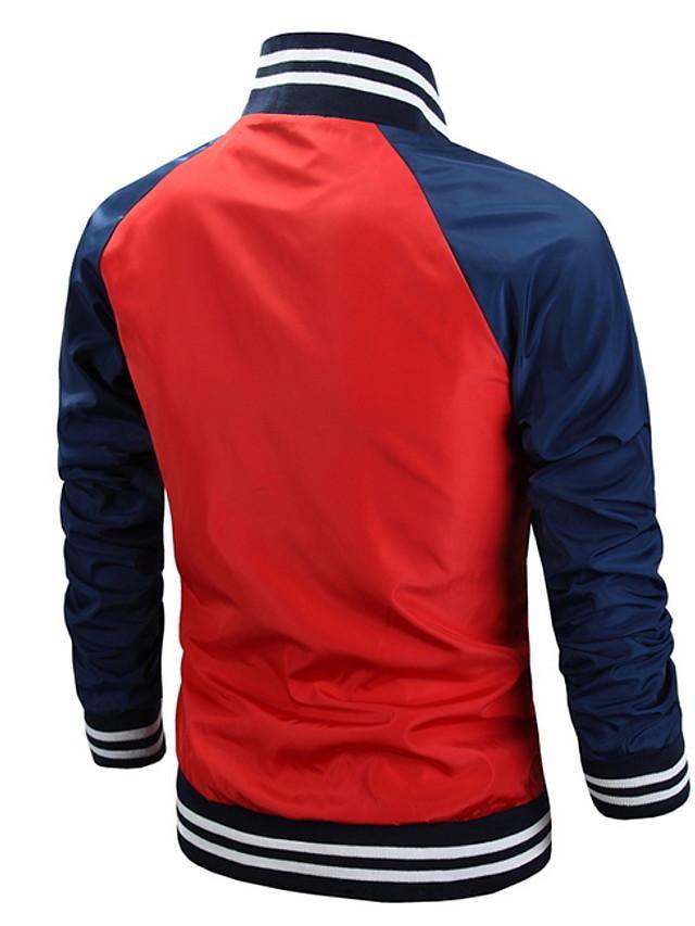 Men's Windbreaker Letter Print Polyester Jacket - AM APPAREL