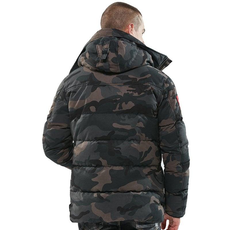 Men's Winter Thick Camouflage Puffer Coat - AM APPAREL