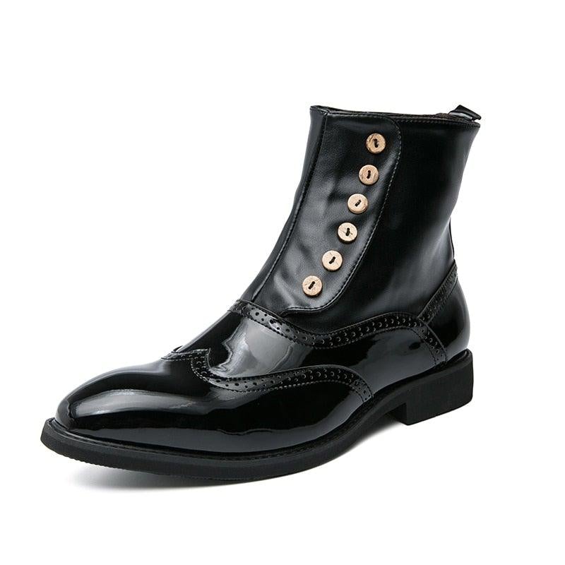 MISALWA Men's Italian Designer PU Leather Boots - AM APPAREL