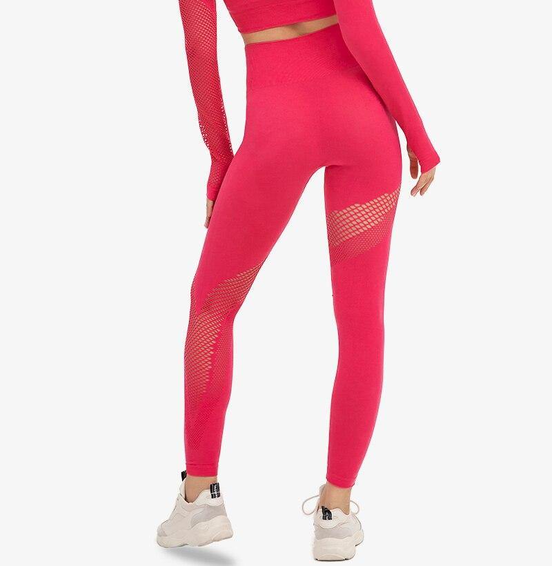 Nylon Women's Fitness Yoga Legging & Long Sleeve Top Set - AM APPAREL