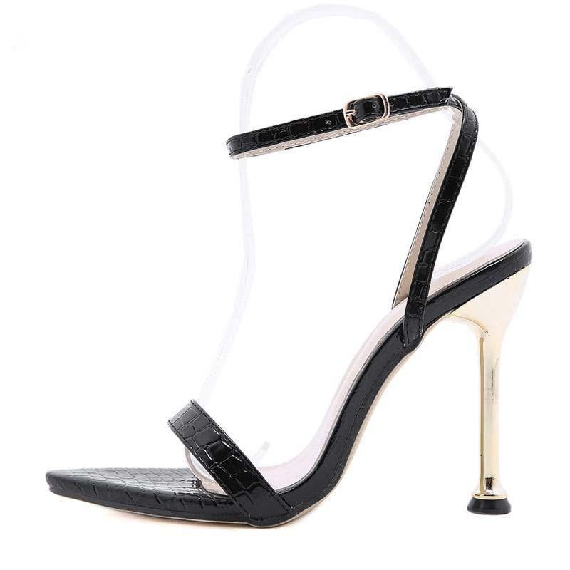 Off My Way Ankle Strap High Heels - AM APPAREL