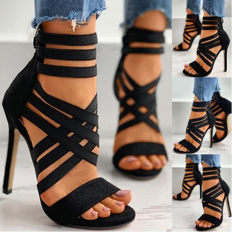 Own The Party Women's Strappy High Heels - AM APPAREL