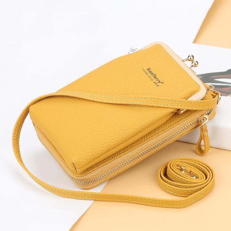 Phone-Sized Women's PU Leather Cellphone Clutch - AM APPAREL