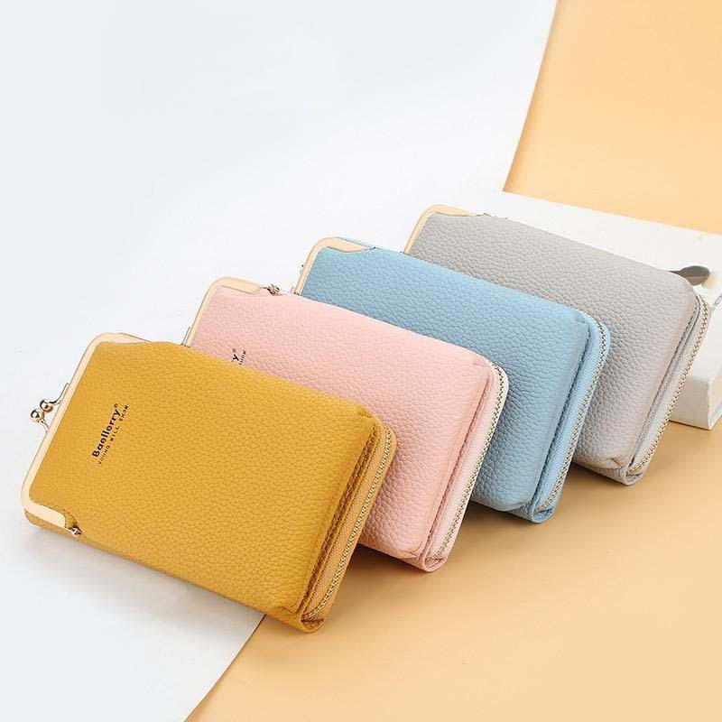 Phone-Sized Women's PU Leather Cellphone Clutch - AM APPAREL