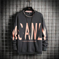 Unisex Letter-Printed Casual Round Neck Sweatshirt - AM APPAREL