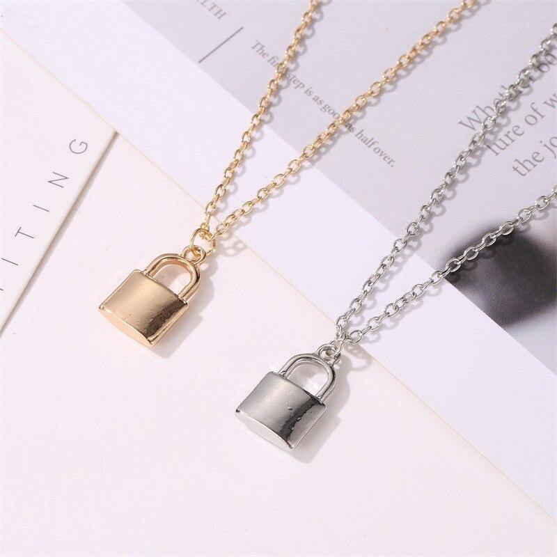 Unisex Metal  Lock Pendant Necklace - AM APPAREL