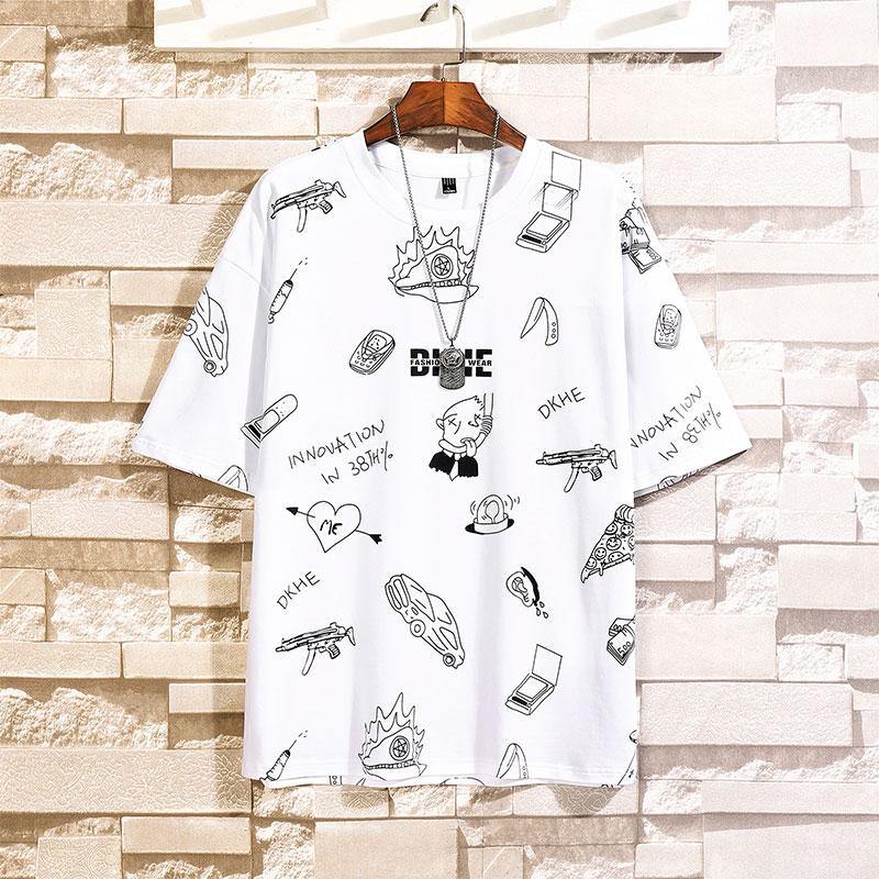 Unisex Oversized Anime Full Print Cotton T-Shirt - AM APPAREL