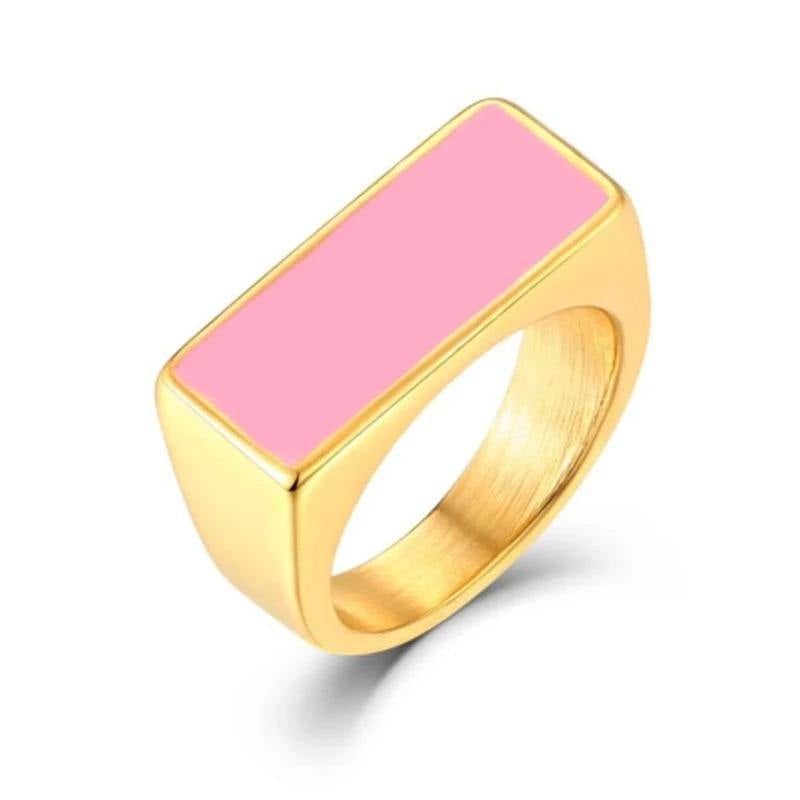 Unisex Titanium Steel Rectangular Ring - AM APPAREL