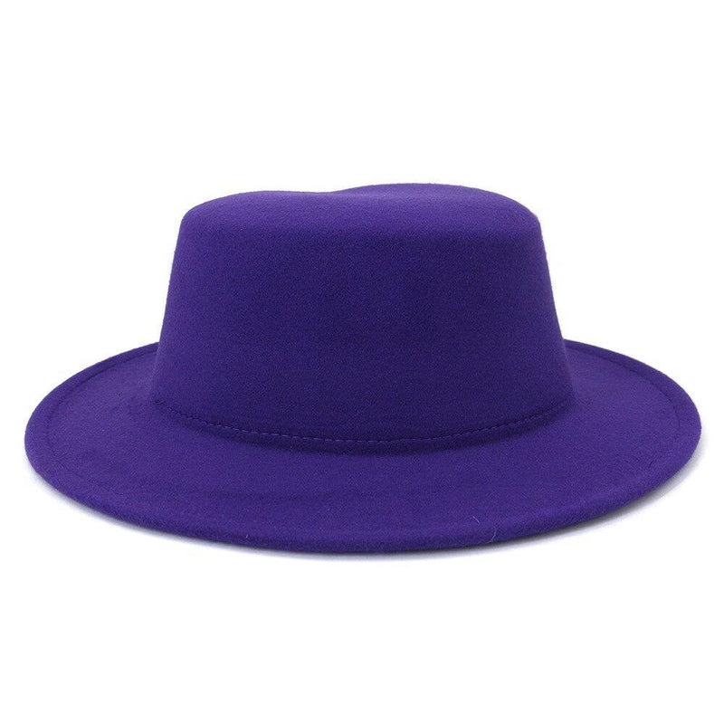 Unisex Woolen Flat Top Fedora Hat - AM APPAREL