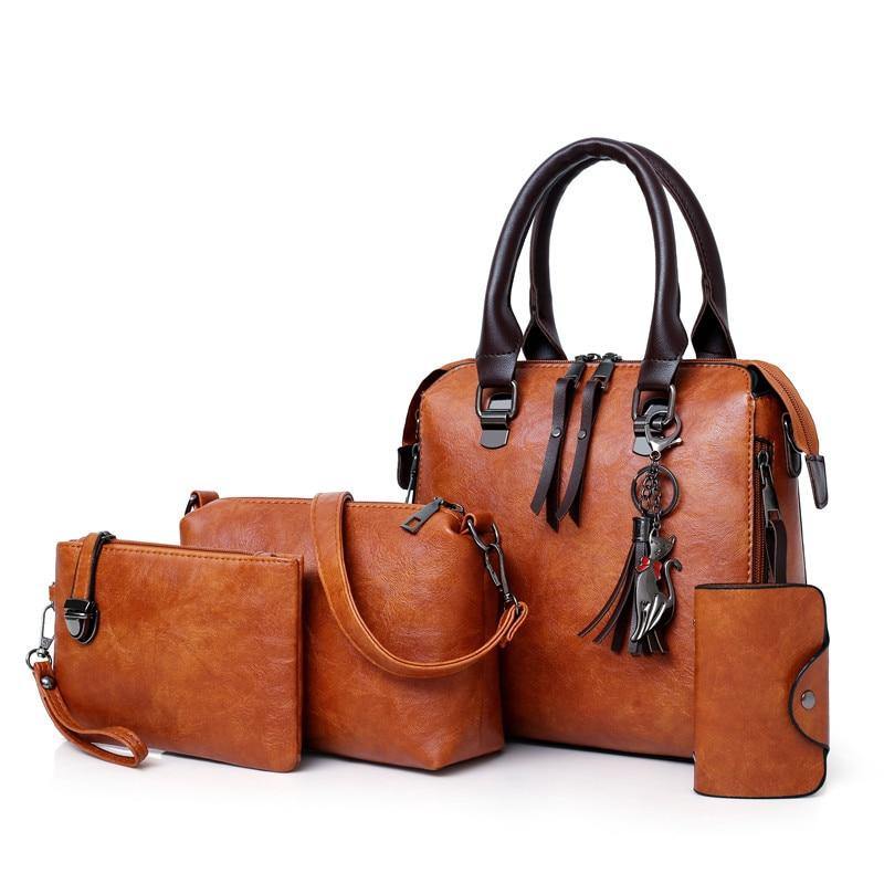 ValenKuci Designer  Leather 4pcs/Set Bags - AM APPAREL