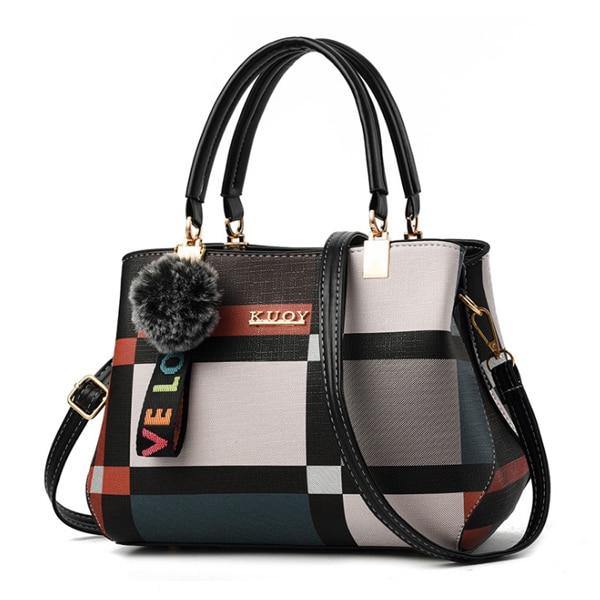 Valenkuci Designer Plaid Shoulder Bag - AM APPAREL