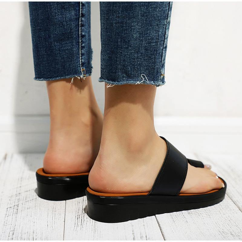 Women's Comfy Flat Platform Sandals - AM APPAREL