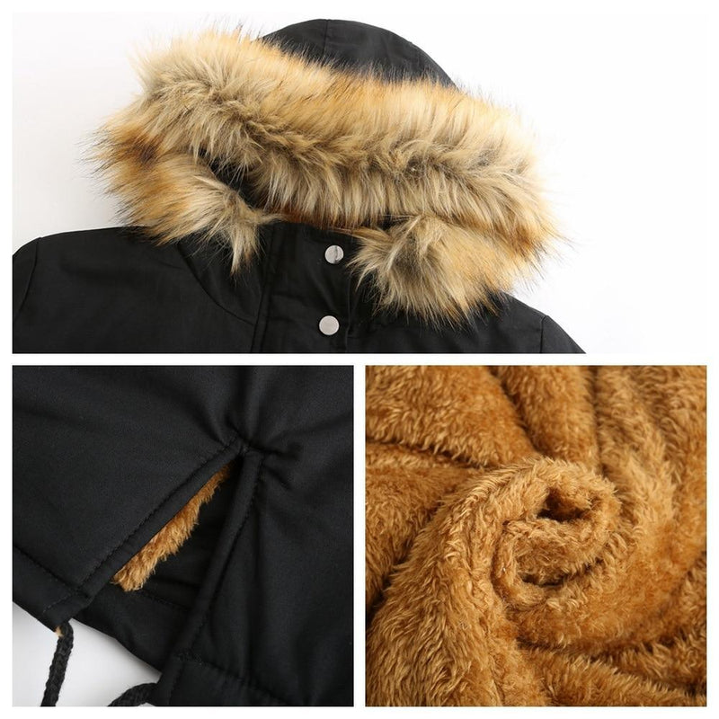 Women's Cotton Padded Hooded Winter Jacket - AM APPAREL