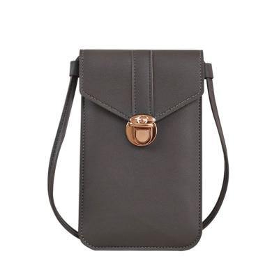 Women's Crossbody Faux Leather Phone Clutch - AM APPAREL