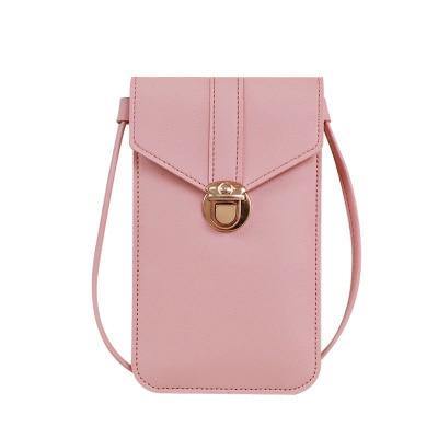 Women's Crossbody Faux Leather Phone Clutch - AM APPAREL