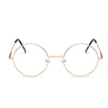 Women's Round Metal Frame Glasses With Clear Lens - AM APPAREL