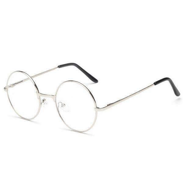 Women's Round Metal Frame Glasses With Clear Lens - AM APPAREL