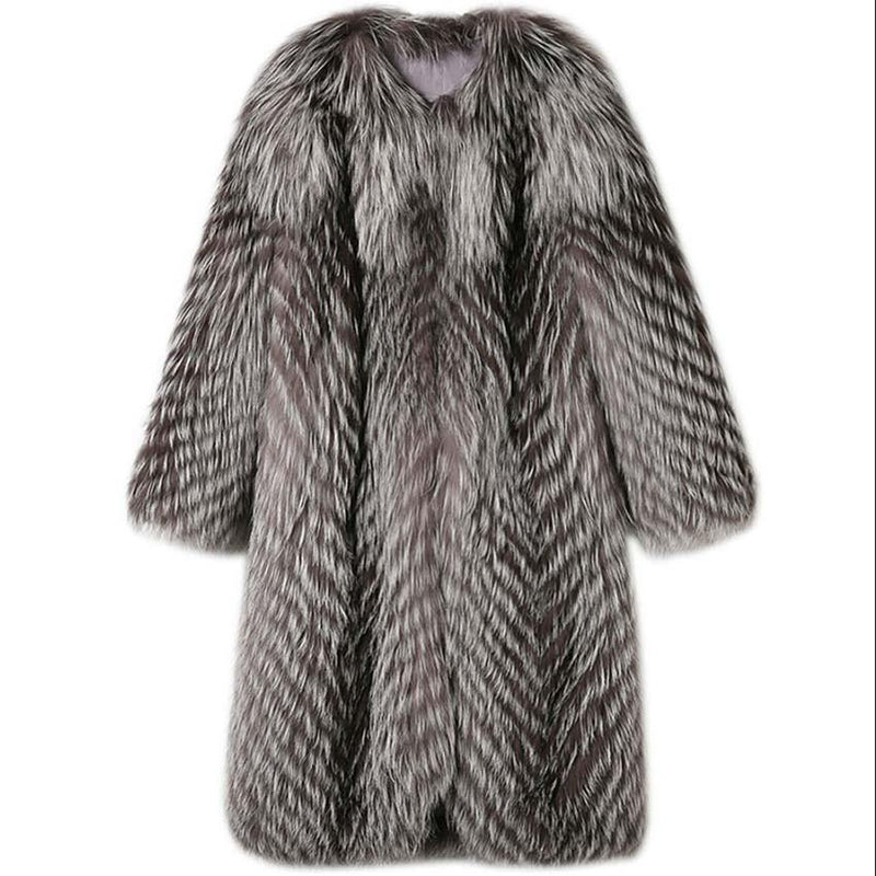 Women's Winter Long Fur Coat - AM APPAREL