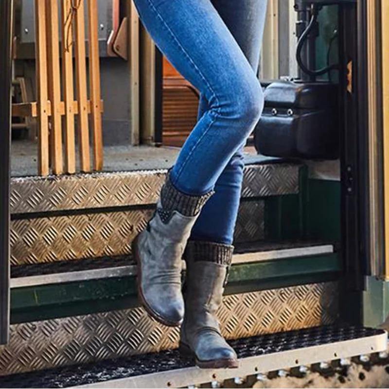 Women's Winter Mid-Calf Boots - AM APPAREL