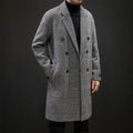 YASUG Casual Double-Breasted Mens Wool Trench Coat - AM APPAREL