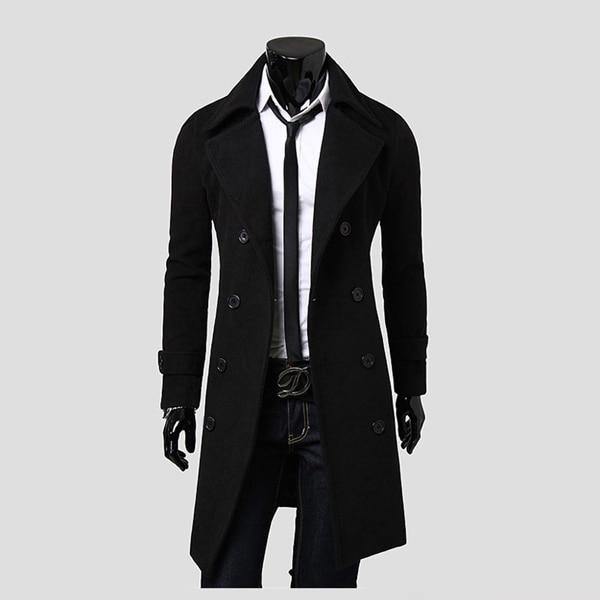 ZOGA Men's Brittish Long Trench Coats - AM APPAREL