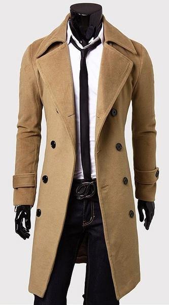 ZOGA Men's Brittish Long Trench Coats - AM APPAREL